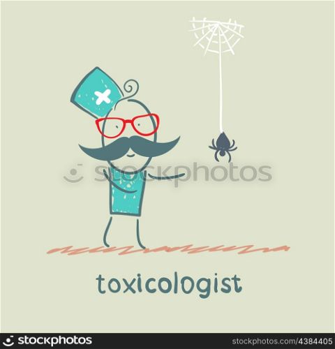 toxicologist look at the spider
