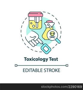 Toxicology test concept icon. Poison studying. Patient diagnostic service abstract idea thin line illustration. Isolated outline drawing. Editable stroke. Arial, Myriad Pro-Bold fonts used. Toxicology test concept icon