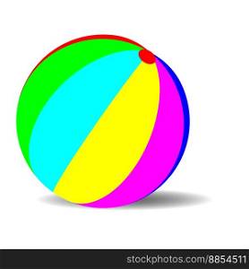 Toy ball color. Play game, sport beach, color round sphere, summer activity, balloon air. Vector art design abstract unusual fashion illustration. Toy ball color