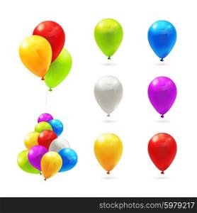 Toy balloons, set of vector icons