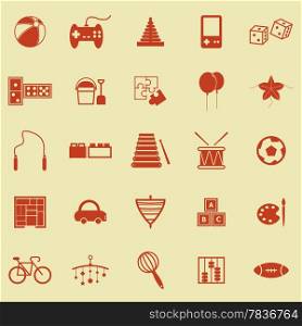 Toy color icons on yellow background, stock vector