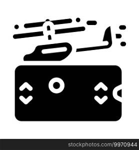 toy controlling with phone app glyph icon vector. toy controlling with phone app sign. isolated contour symbol black illustration. toy controlling with phone app glyph icon vector illustration