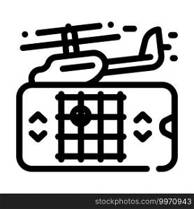 toy controlling with phone app line icon vector. toy controlling with phone app sign. isolated contour symbol black illustration. toy controlling with phone app line icon vector illustration