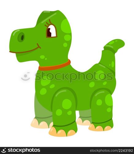 Toy dinosaur. Cute green dino. Cartoon character isolated on white background. Toy dinosaur. Cute green dino. Cartoon character