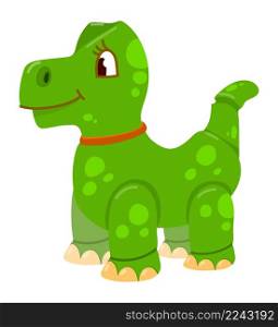 Toy dinosaur. Cute green dino. Cartoon character isolated on white background. Toy dinosaur. Cute green dino. Cartoon character