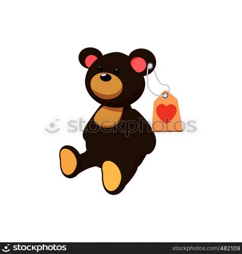 Toy donation Teddy-bear cartoon icon. Charity symbol on a white background. Toy donation Teddy-bear cartoon icon