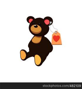 Toy donation Teddy-bear cartoon icon. Charity symbol on a white background. Toy donation Teddy-bear cartoon icon