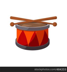 Toy drum cartoon icon on a white background. Toy drum cartoon icon