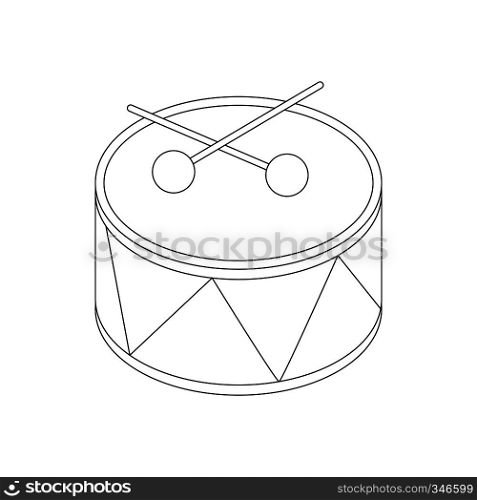 Toy drum icon in isometric 3d style isolated on white background. Toy drum icon, isometric 3d style
