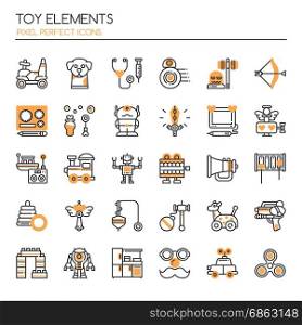 Toy Elements , Thin Line and Pixel Perfect Icons