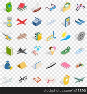 Toy for kid icons set. Isometric style of 36 toy for kid vector icons for web for any design. Toy for kid icons set, isometric style