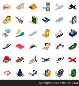 Toy for kid icons set. Isometric style of 36 toy for kid vector icons for web isolated on white background. Toy for kid icons set, isometric style