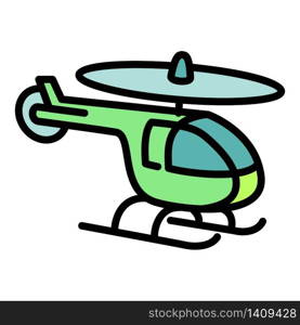 Toy helicopter icon. Outline toy helicopter vector icon for web design isolated on white background. Toy helicopter icon, outline style