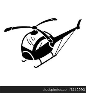 Toy helicopter icon. Simple illustration of toy helicopter vector icon for web design isolated on white background. Toy helicopter icon, simple style
