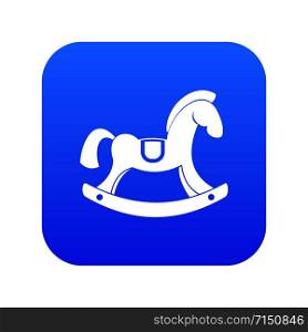 Toy horse icon digital blue for any design isolated on white vector illustration. Toy horse icon digital blue