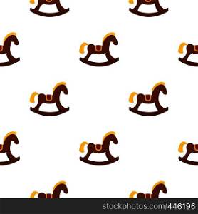 Toy horse pattern seamless background in flat style repeat vector illustration. Toy horse pattern seamless