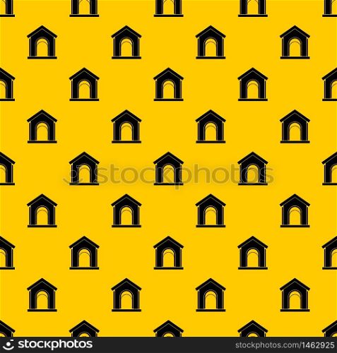 Toy house pattern seamless vector repeat geometric yellow for any design. Toy house pattern vector