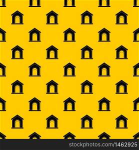 Toy house pattern seamless vector repeat geometric yellow for any design. Toy house pattern vector
