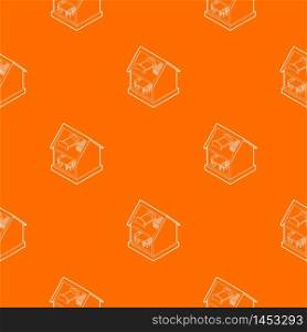 Toy house pattern vector orange for any web design best. Toy house pattern vector orange