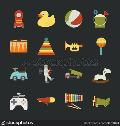 Toy icons , flat design , eps10 vector format