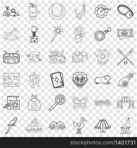 Toy icons set. Outline style of 36 toy vector icons for web for any design. Toy icons set, outline style