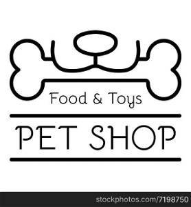 Toy pet shop logo. Outline toy pet shop vector logo for web design isolated on white background. Toy pet shop logo, outline style