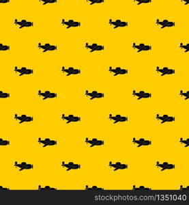 Toy plane pattern seamless vector repeat geometric yellow for any design. Toy plane pattern vector