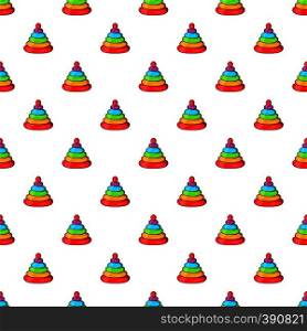 Toy pyramid pattern. Cartoon illustration of toy pyramid vector pattern for web. Toy pyramid pattern, cartoon style