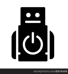 toy robot, icon on isolated background