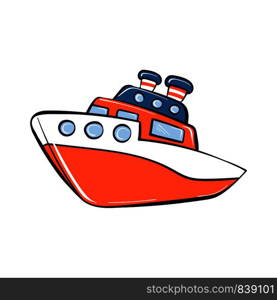 Toy ship icon. Cartoon of toy ship vector icon for web design isolated on white background. Toy ship icon, cartoon style