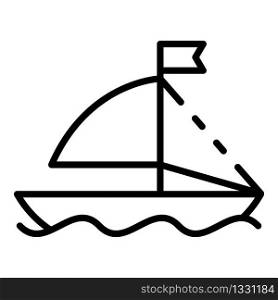 Toy ship icon. Outline toy ship vector icon for web design isolated on white background. Toy ship icon, outline style