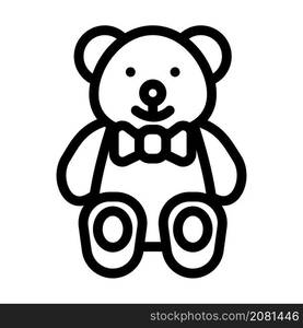 toy teddy bear line icon vector. toy teddy bear sign. isolated contour symbol black illustration. toy teddy bear line icon vector illustration