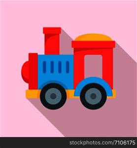 Toy train icon. Flat illustration of toy train vector icon for web design. Toy train icon, flat style