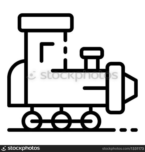 Toy train icon. Outline toy train vector icon for web design isolated on white background. Toy train icon, outline style