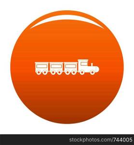 toy train icon. Simple illustration of toy train vector icon for any design orange. Toy train icon vector orange