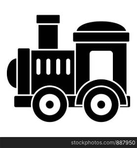 Toy train icon. Simple illustration of toy train vector icon for web design isolated on white background. Toy train icon, simple style