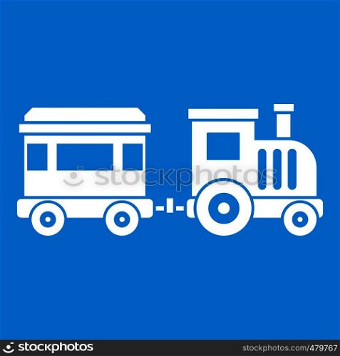 Toy trainin simple style isolated on white background vector illustration. Toy train icon white