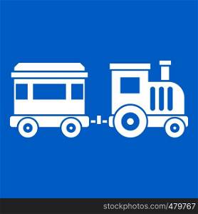 Toy trainin simple style isolated on white background vector illustration. Toy train icon white