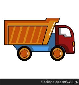 Toy truck icon. Cartoon illustration of toy truck vector icon for web. Toy truck icon, cartoon style