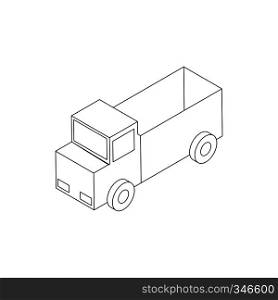 Toy truck icon in isometric 3d style isolated on white background. Toy truck icon, isometric 3d style