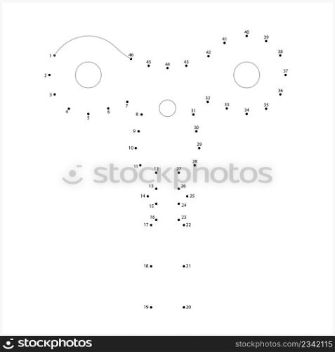 Toy Wind Up Key Icon Connect The Dots, Windup Key Icon, Clock Vector Art Illustration, Puzzle Game Containing A Sequence Of Numbered Dots