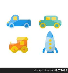 toys cars train wagon spaceship children’s day kindergarten elements set