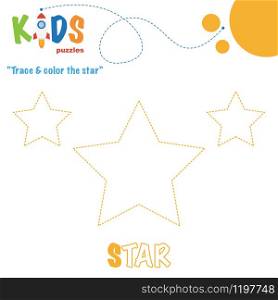 Trace & color the shape. Preschool worksheet practice. Printable easy and colorful worksheet for kids.