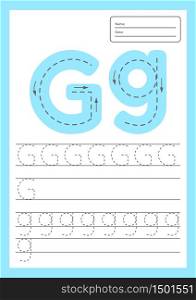 Trace letters worksheet a4 for kids preschool and school age. Vector illustration.. Trace letters worksheet a4 for kids preschool and school age.