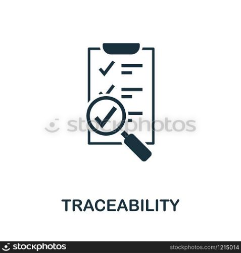 Traceability vector icon illustration. Creative sign from quality control icons collection. Filled flat Traceability icon for computer and mobile. Symbol, logo vector graphics.. Traceability vector icon symbol. Creative sign from quality control icons collection. Filled flat Traceability icon for computer and mobile