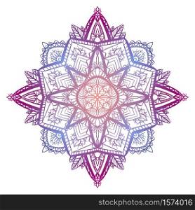 Tracery coloring zen mandala. The object is separate from the background. Vector delicate doodle element for cards, tattoo sketches, t-shirt printing and your creativity.. Tracery coloring zen mandala. The object is separate from the background. Vector delicate doodle element