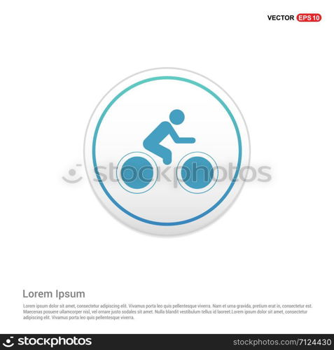 Track Cycling Icon - white circle button