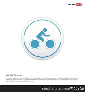 Track Cycling Icon - white circle button