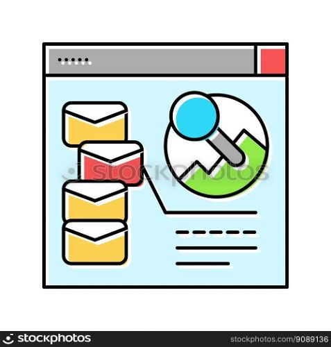 track email c&aigns marketing color icon vector. track email c&aigns marketing sign. isolated symbol illustration. track email c&aigns marketing color icon vector illustration