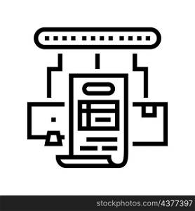 tracking number line icon vector. tracking number sign. isolated contour symbol black illustration. tracking number line icon vector illustration